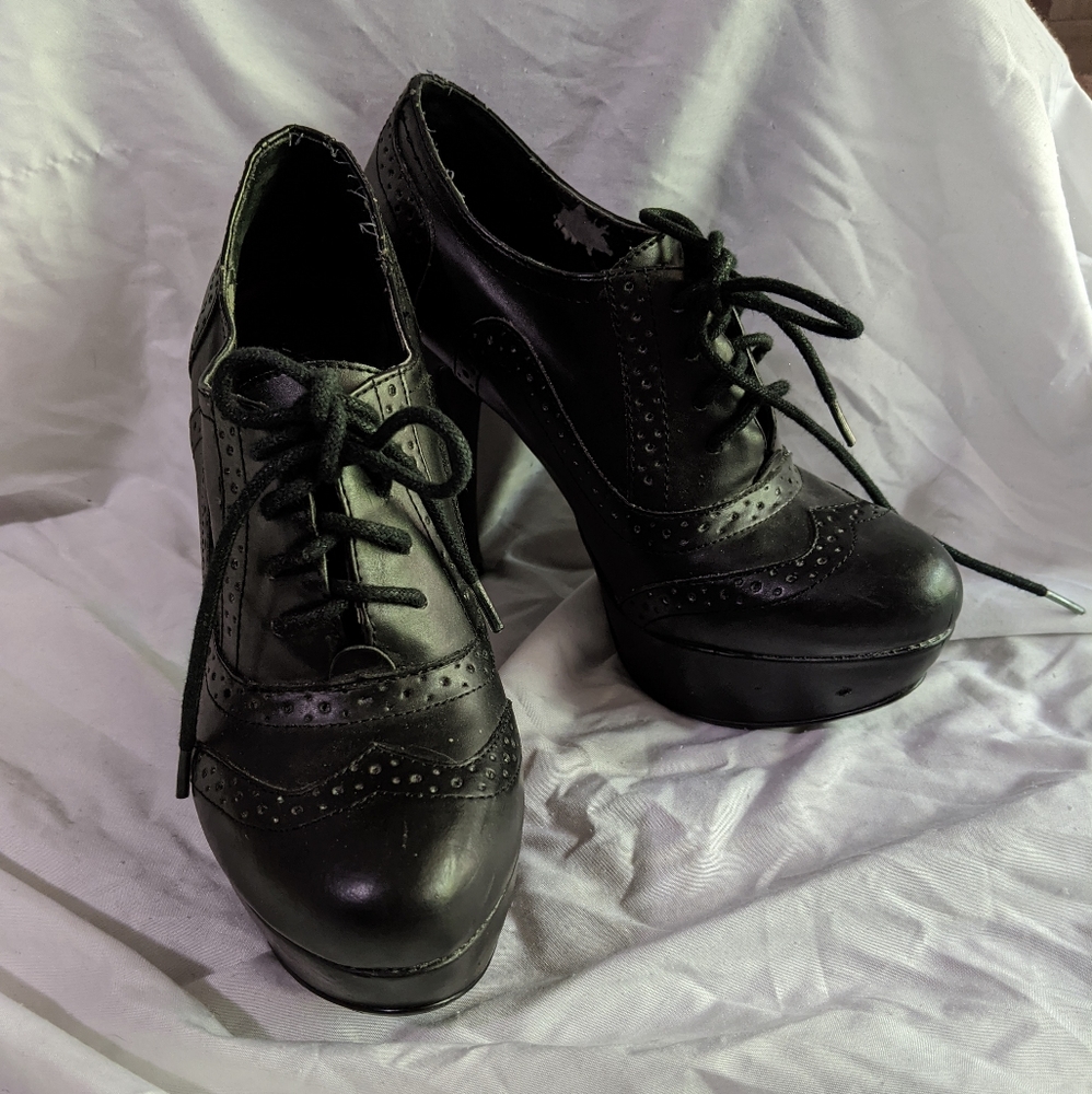 Platform oxfords heels